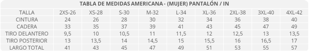 tabla de tallas de camisas para mujer